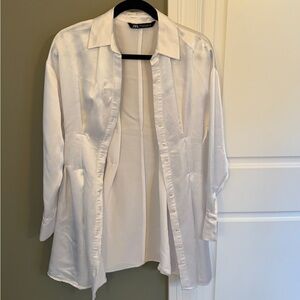 Zara Satin Effect Shirt Dress